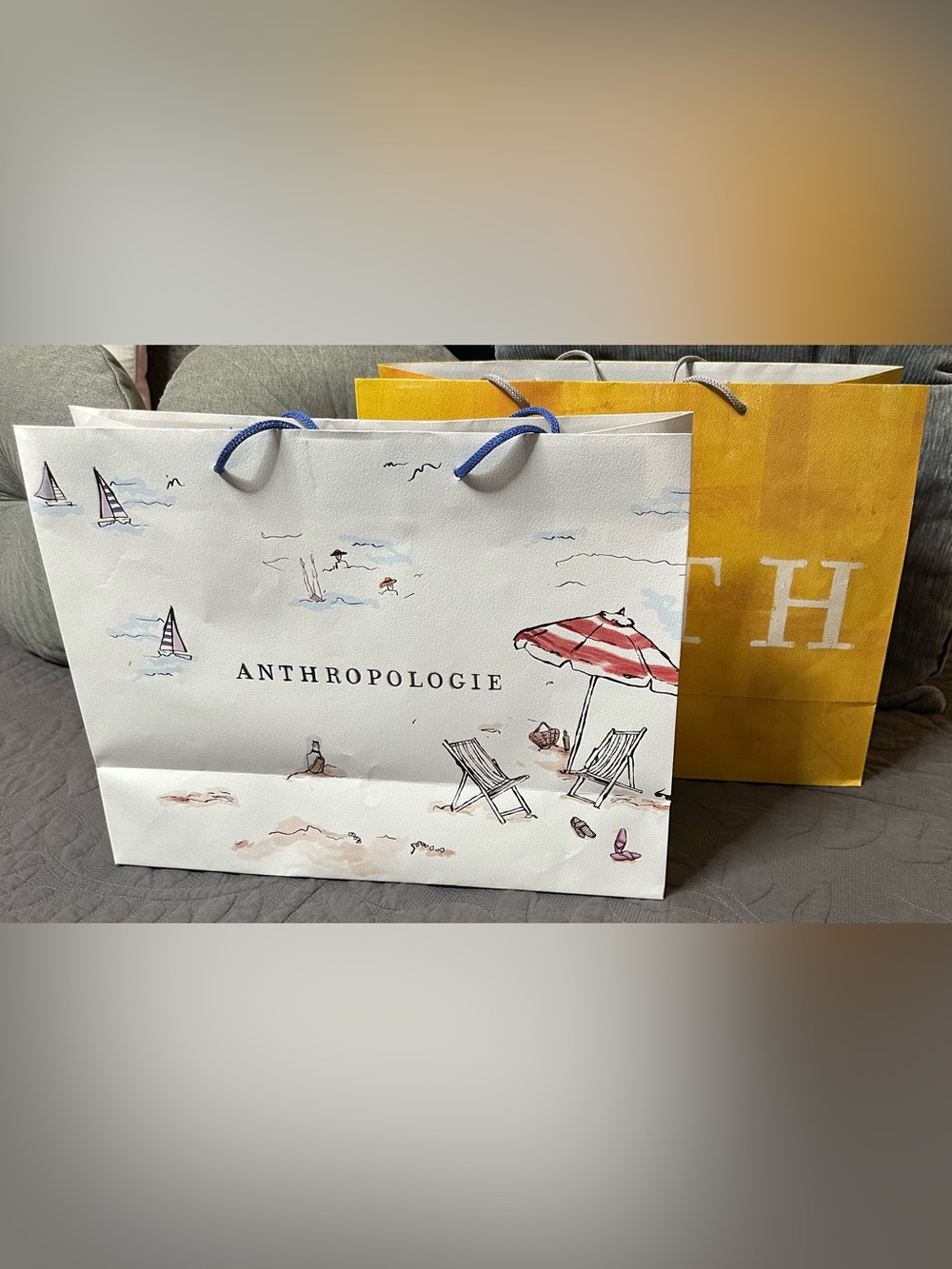 Two Anthropologie Decorative Gift Bags - same size